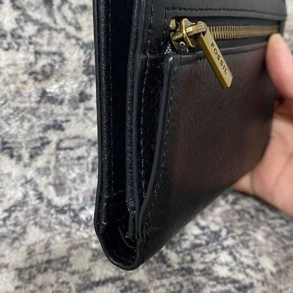 Fossil Liza Multifunction Leather Bi-fold Wallet in Black - Picture 6 of 7